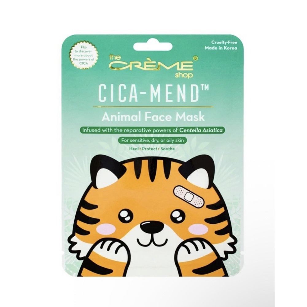 The Crème Shop Cica-Mend Animal Face Mask Korean Skincare 3 Pak Bundle